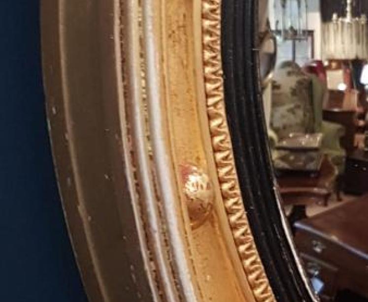 Regency Timber Gilt Convex Mirror - Image 4
