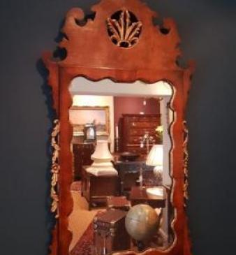 Walnut and Parcel Gilt Mirror