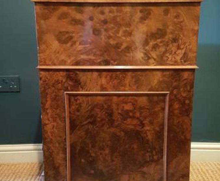 Fine Quality Victorian Burr Walnut Harlequin Davenport  - Image 6