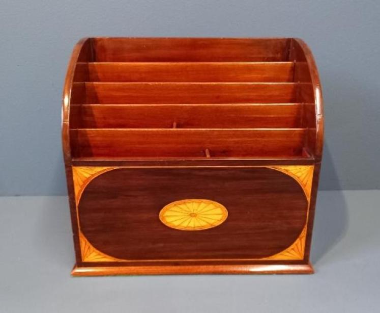 Edwardian Sheraton Inlaid Waterfall Letter Rack - Image 1