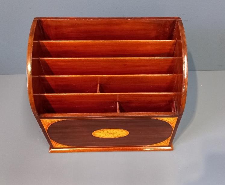 Edwardian Sheraton Inlaid Waterfall Letter Rack - Image 7