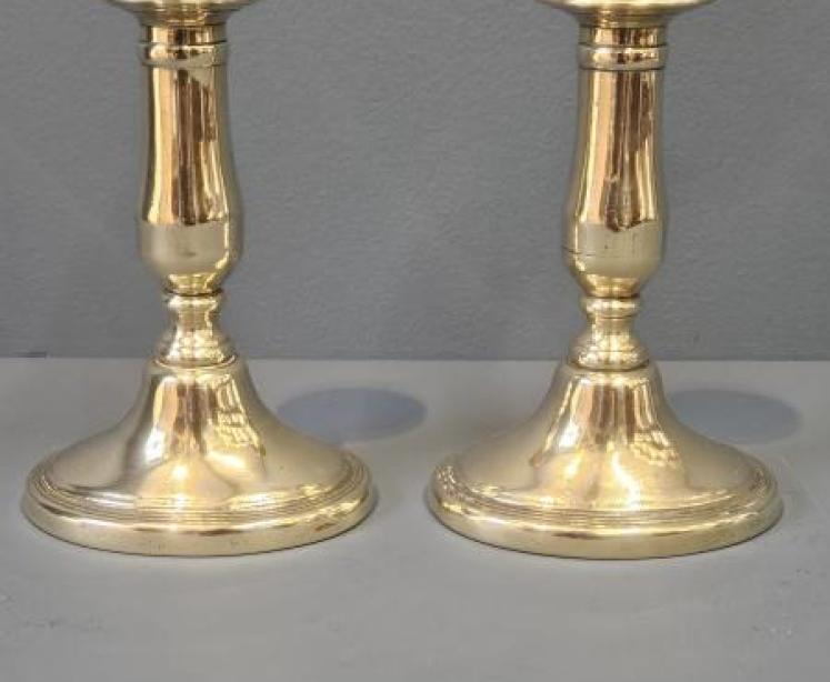 Pair of George III Brass Candlesticks  - Image 1