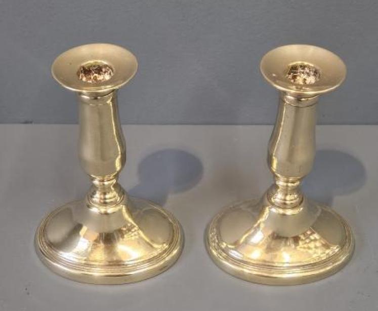 Pair of George III Brass Candlesticks  - Image 4