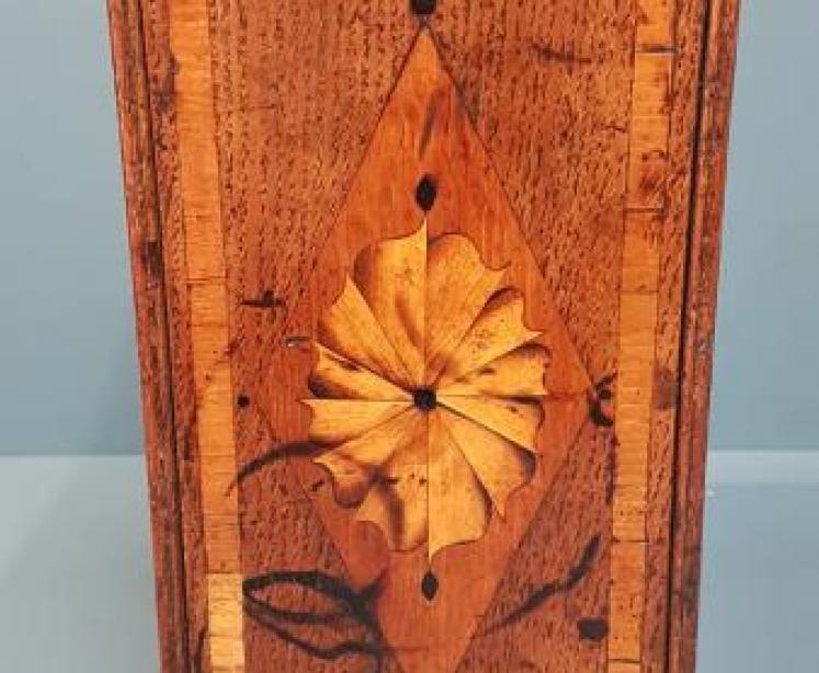 George III Inlaid Oak Candle Box - Image 6