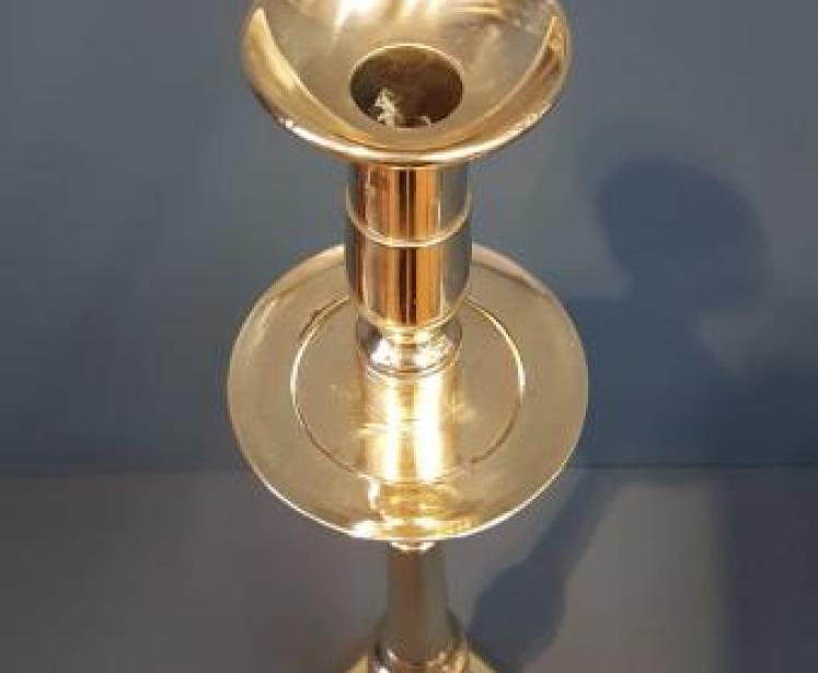 Pair of Extra Large Victorian Brass Candlesticks - Image 4