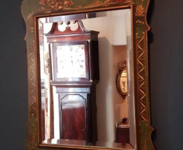 Edwardian Green Chinoiserie Mirror - Image 7