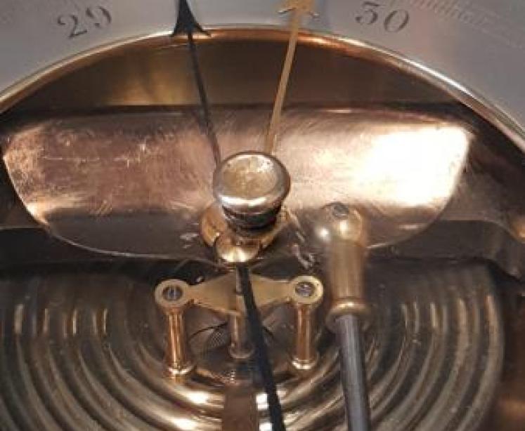 Victorian Bronzed Cased Marine Barometer with Twin Crescent Thermometers - Image 6