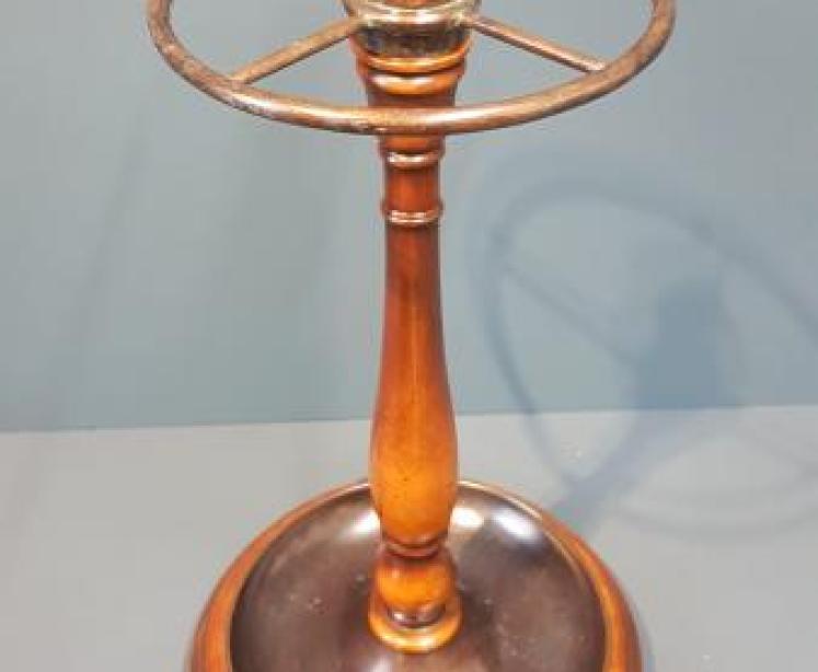 Edwardian Walnut and Brass Stick Stand  - Image 1
