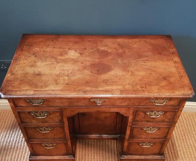 George II Walnut Kneehole Desk - Image 5