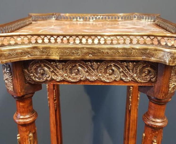 Victorian Walnut & Gilt Ormolu Plant Stand - Image 7