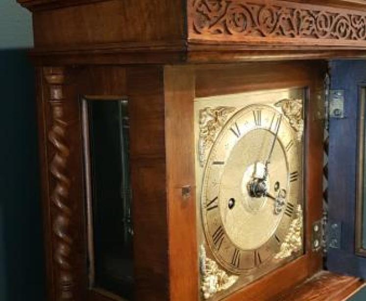 Early Victorian Walnut Verge Escapement Grandmother Clock - Image 4