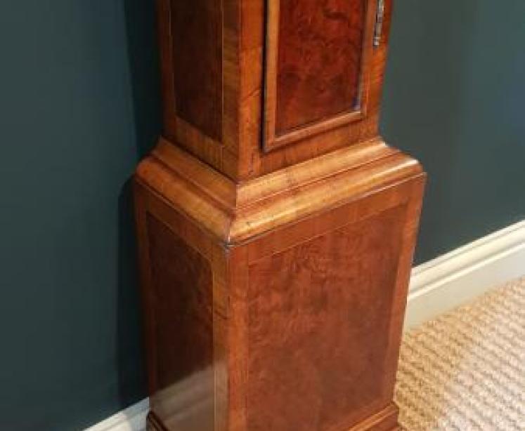 Early Victorian Walnut Verge Escapement Grandmother Clock - Image 5