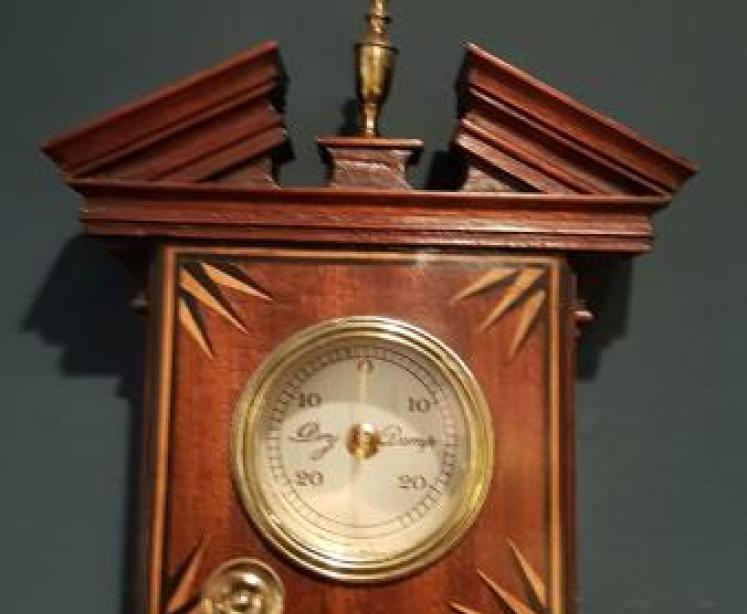 Edwardian Inlaid Stick Barometer with Hygrometer - Image 3