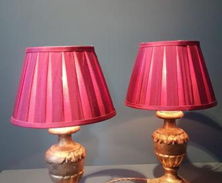 Pair of Timber Gilt Edwardian Table Lamps - Image 5