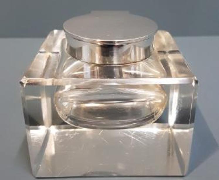 Large Edwardian Silver Top Ink Well - Image 6