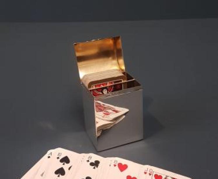 Silver Card Box with Playing Card - Image 4