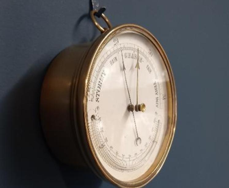 19th Century Marine Barometer with Thermometer - Image 3