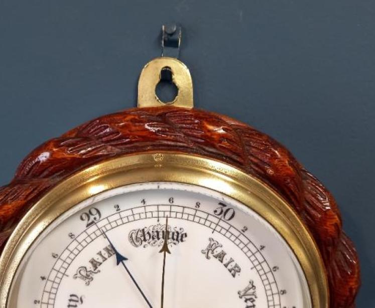 Victorian Oak & Porcelain Dial Ship's Barometer - Image 4