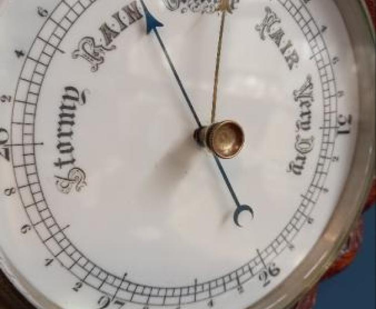 Victorian Oak & Porcelain Dial Ship's Barometer - Image 5