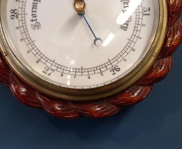 Victorian Oak & Porcelain Dial Ship's Barometer - Image 6