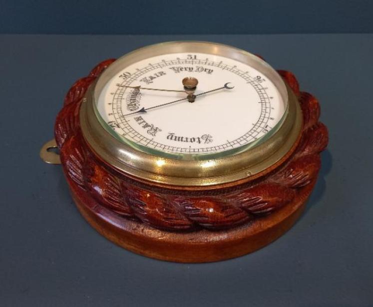 Victorian Oak & Porcelain Dial Ship's Barometer - Image 7