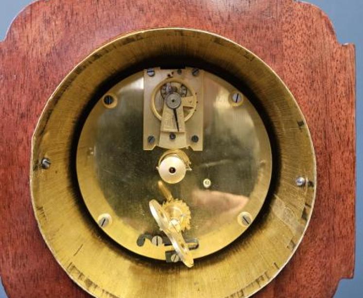 Edwardian Dutch Girl Inlaid Mantel Clock - Image 6