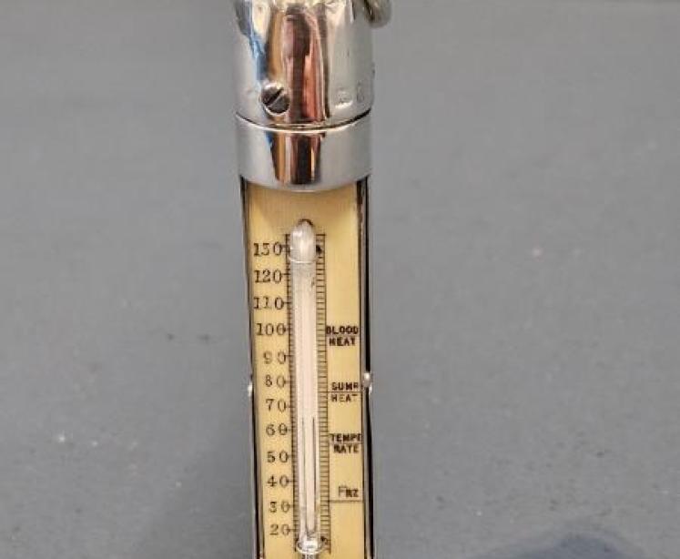 Edwardian Silver Campaign Thermometer - Image 1