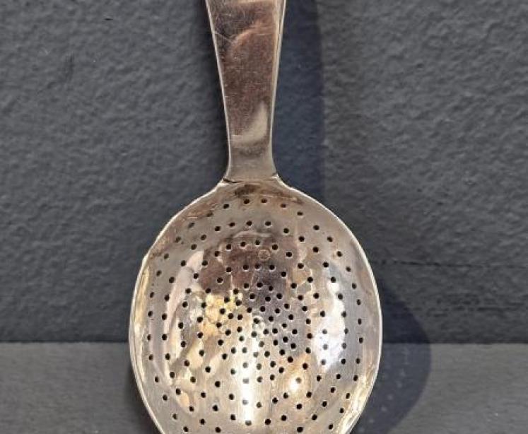 Unusual Georgian Silver Tea Straining Spoon - Image 4