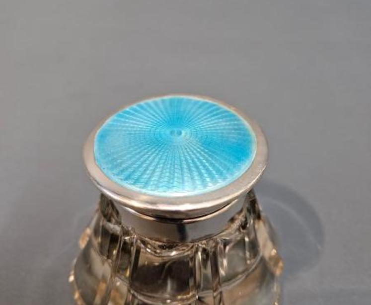 Immaculate Silver and Enamel Ink Well - Image 6