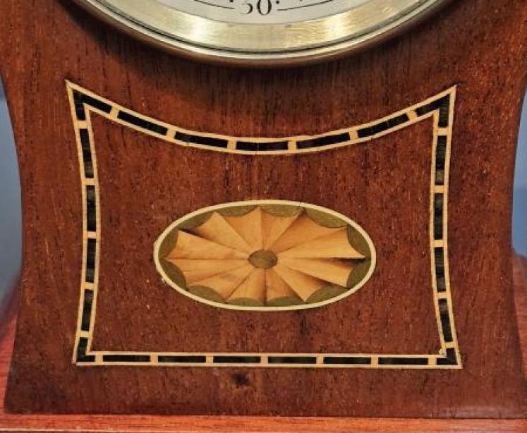 Edwardian Flared Top Inlaid Mantel Clock - Image 5