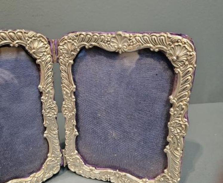 Victorian Double Silver Photo Frame - Image 6