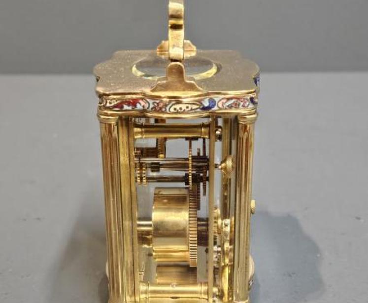 Edwardian Cloisonne Branded French Carriage Clock - Image 3
