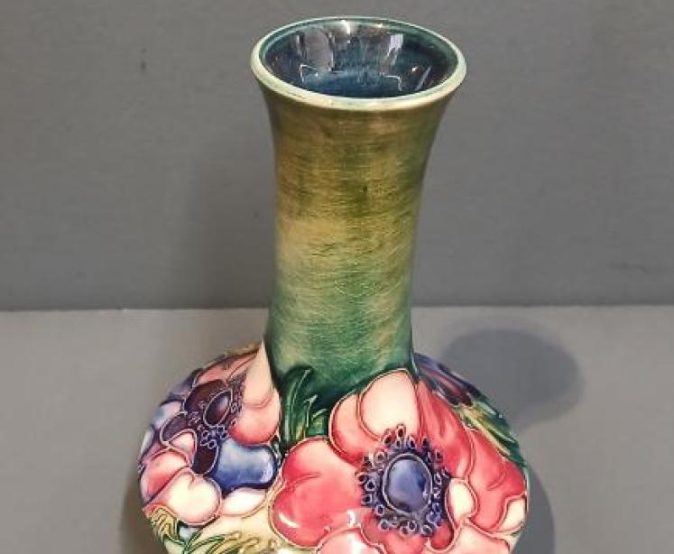 Moorcroft Anemone on Green Ground Vase - Image 6
