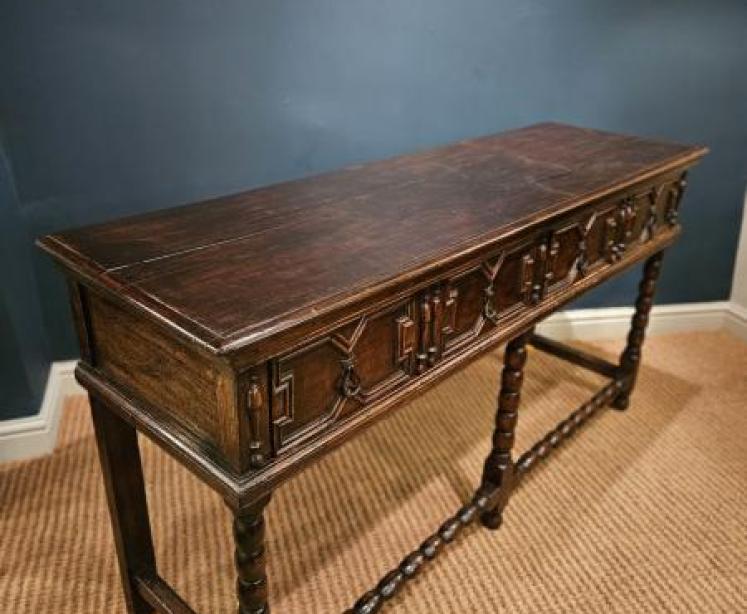 Period Oak Two Drawer Dresser - Image 4