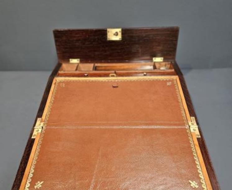 Regency Rosewood Brass Inlaid Writing Slope - Image 3