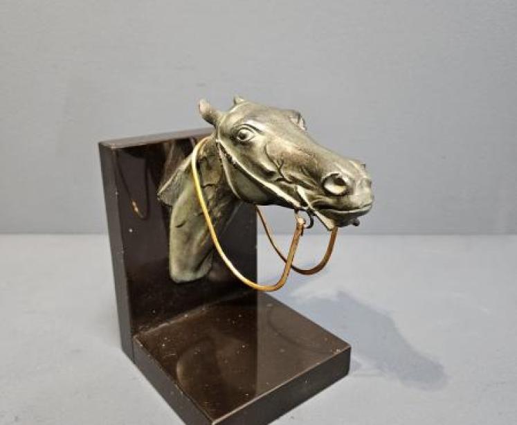 1930's Bronze Race Horse Bookend - Image 2