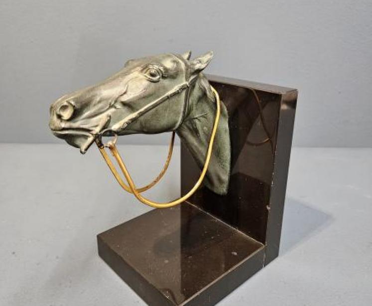 1930's Bronze Race Horse Bookend - Image 7