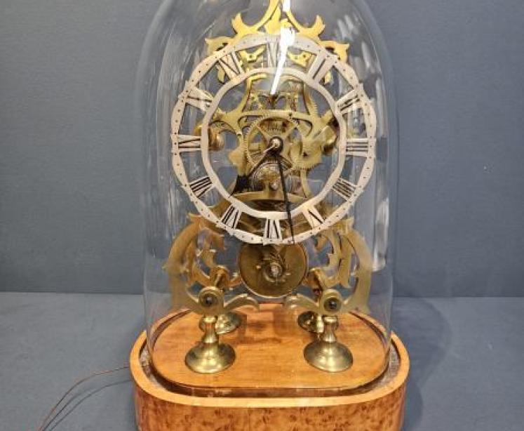 Unusual Victorian Skeleton Clock with Music Box - Image 1