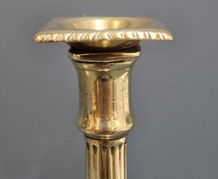 Pair of George III Brass Candlesticks - Image 4