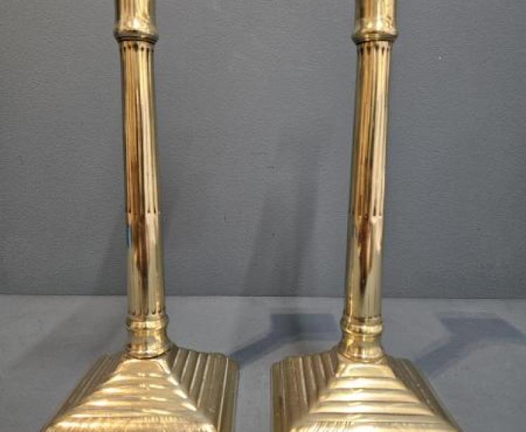Pair of George III Brass Candlesticks - Image 6