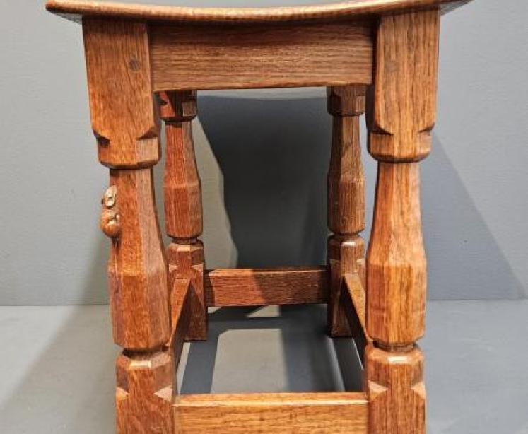 Early Mouseman Dished Top Table - Image 5