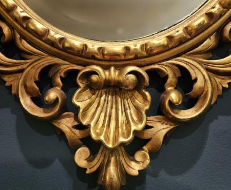 Victorian Timber Gilt Oval Mirror - Image 4