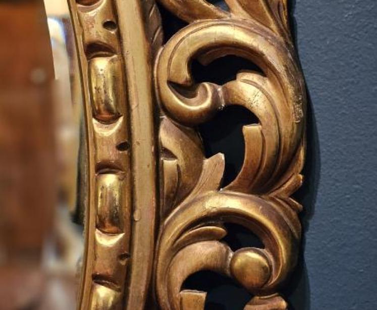Victorian Timber Gilt Oval Mirror - Image 6