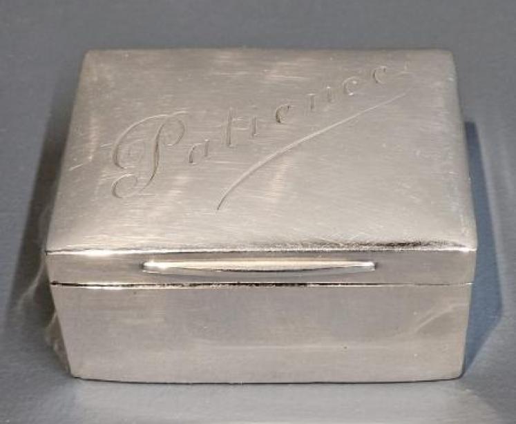 Victorian Silver Patience Box & Cards - Image 1