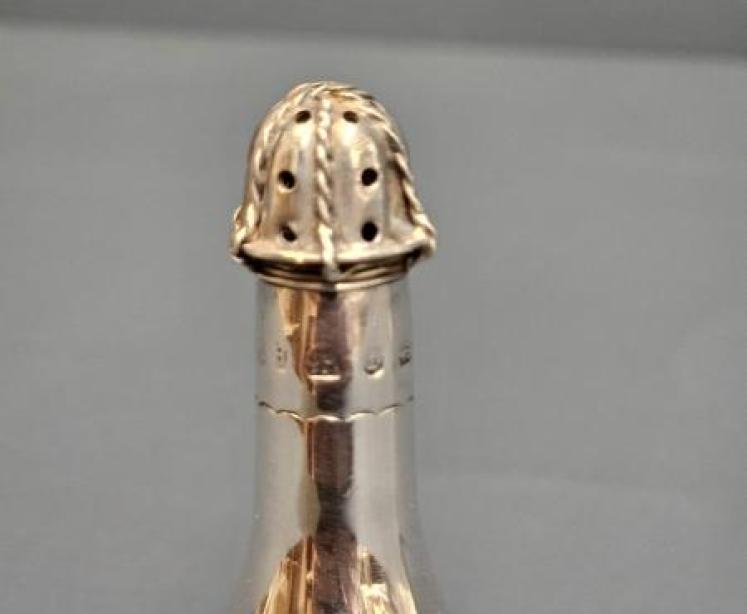 Pair of silver Victorian Champagne Bottle Peppers - Image 4