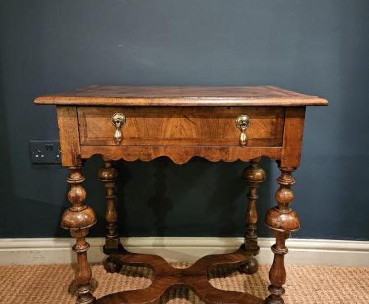 William & Mary Style Walnut Side Table - Image 1