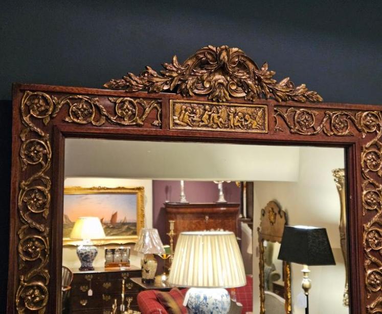 Late Victorian Mahogany & Gilt Brass Mirror - Image 4