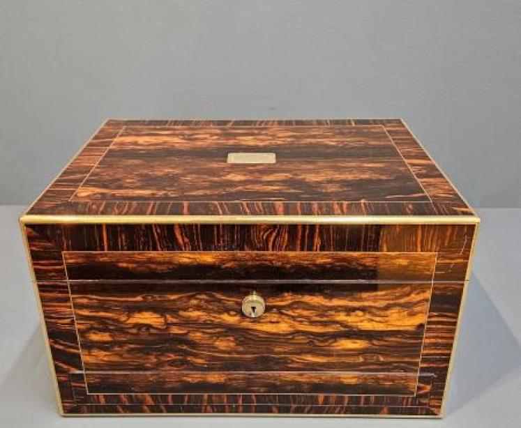 Victorian Coromandel & Silver Travelling Box - Image 4