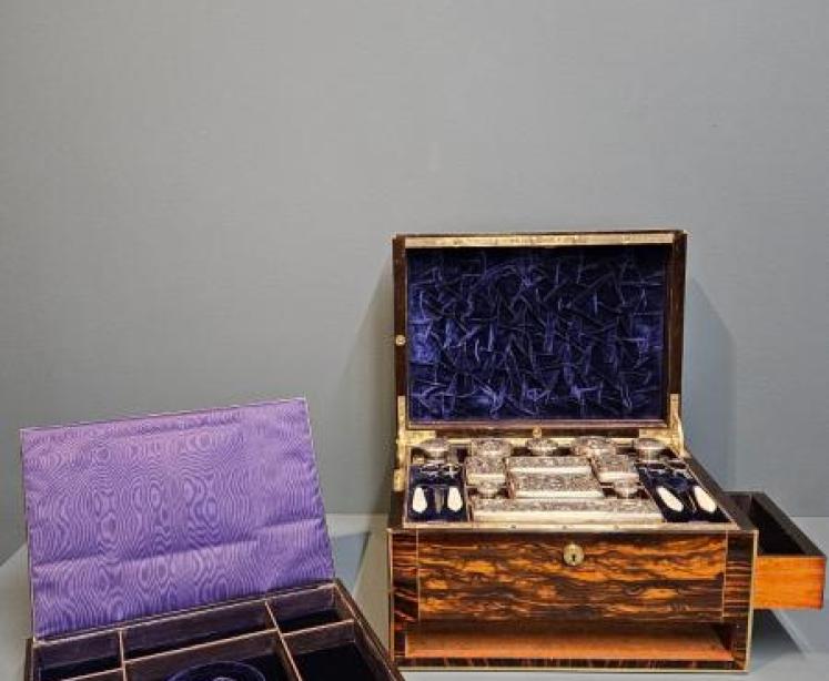 Victorian Coromandel & Silver Travelling Box - Image 6