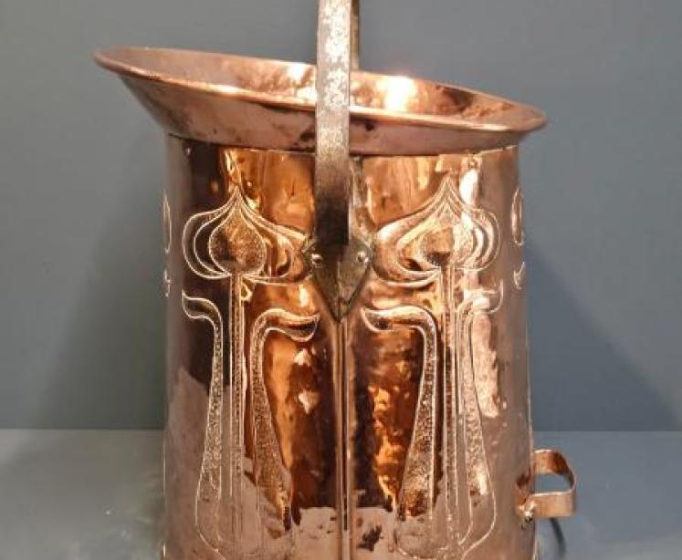 Art Nouveau Copper Coal Scuttle - Image 1